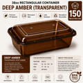 Transparent deep amber color food container