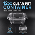 12oz Tamper Evident  PET container