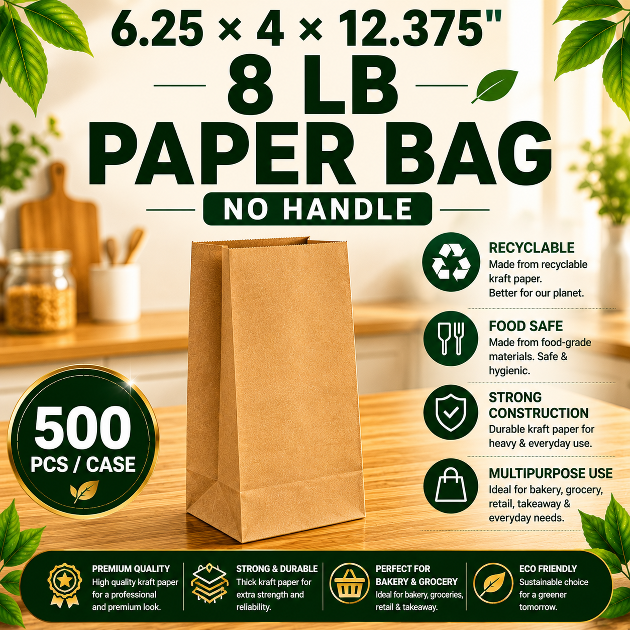 8LB paper bags