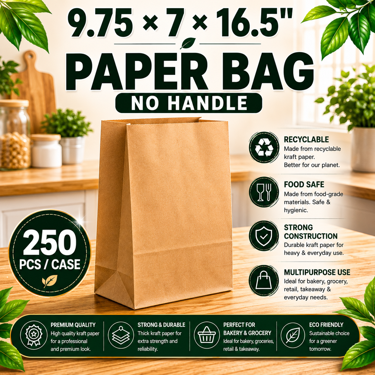 9.75x7x16.5" paper bag