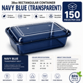 Transparent navy blue food container