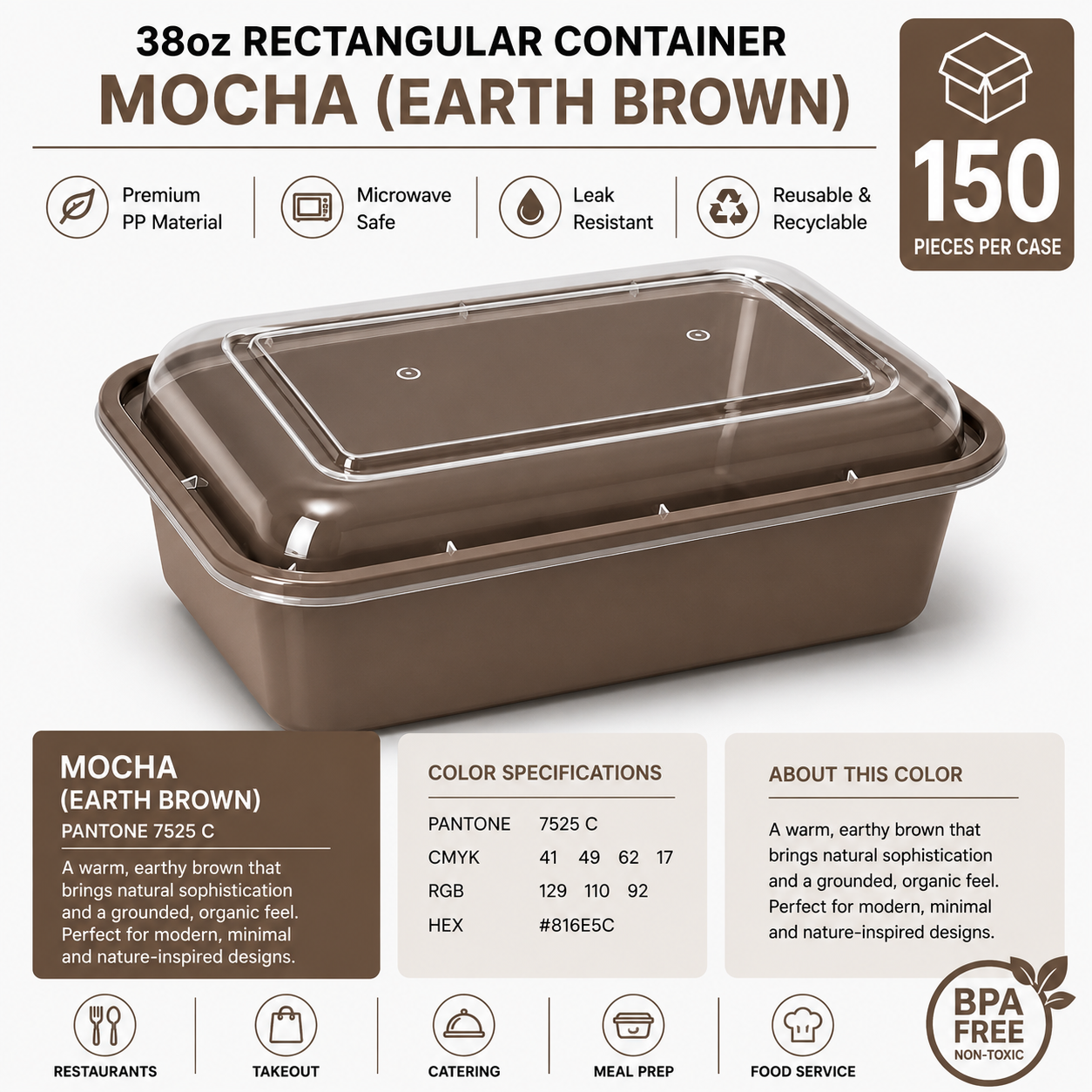 Mocha color food container