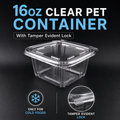 16oz Tamper Evident  PET container