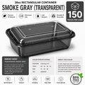 Transparent smoke gray food container