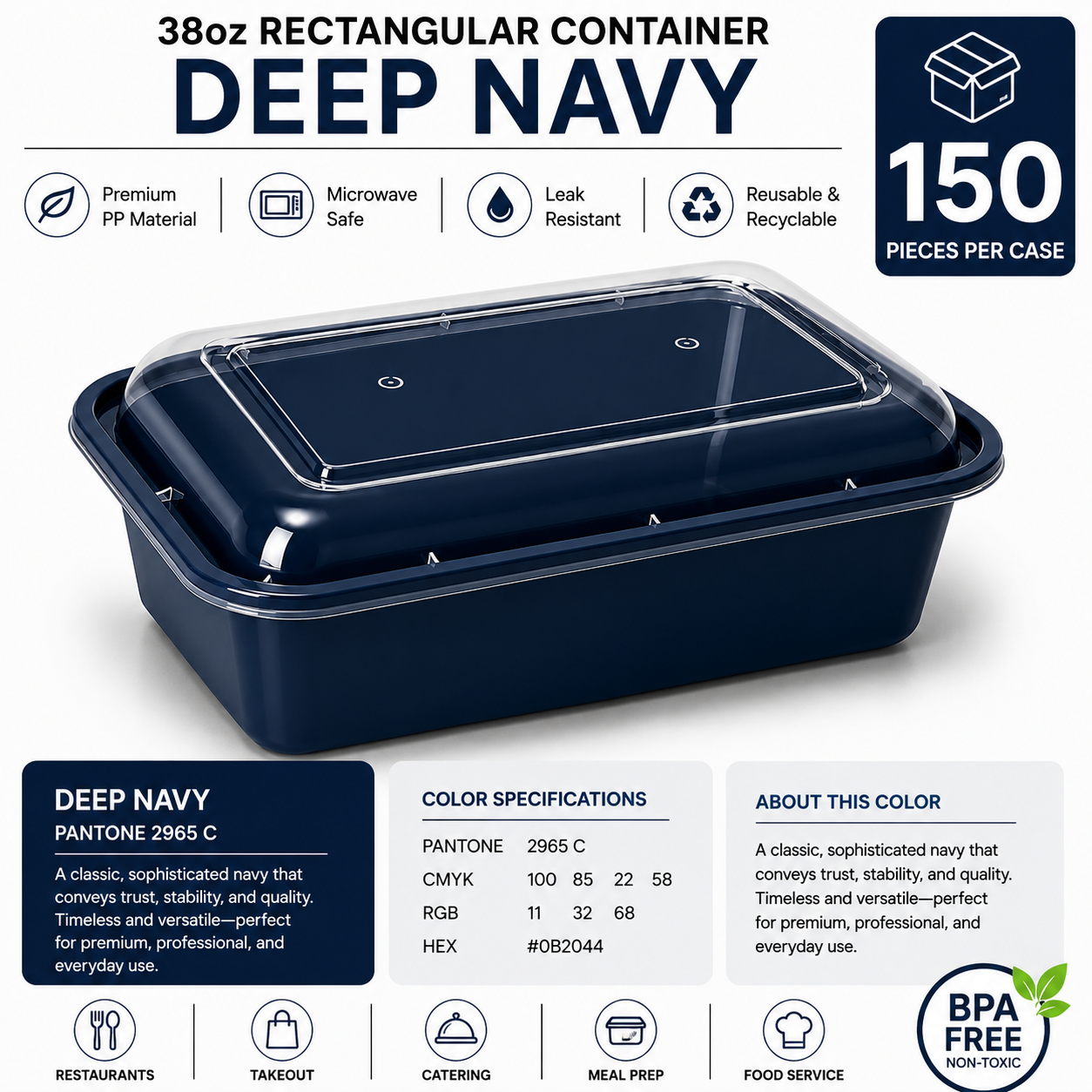 Deep navy color food container