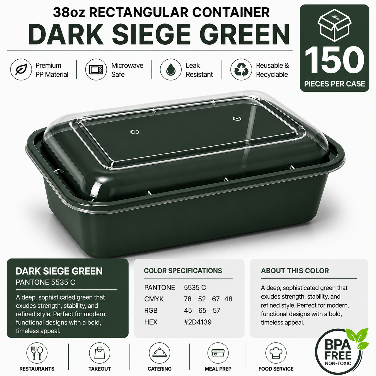 Dark siege color food container