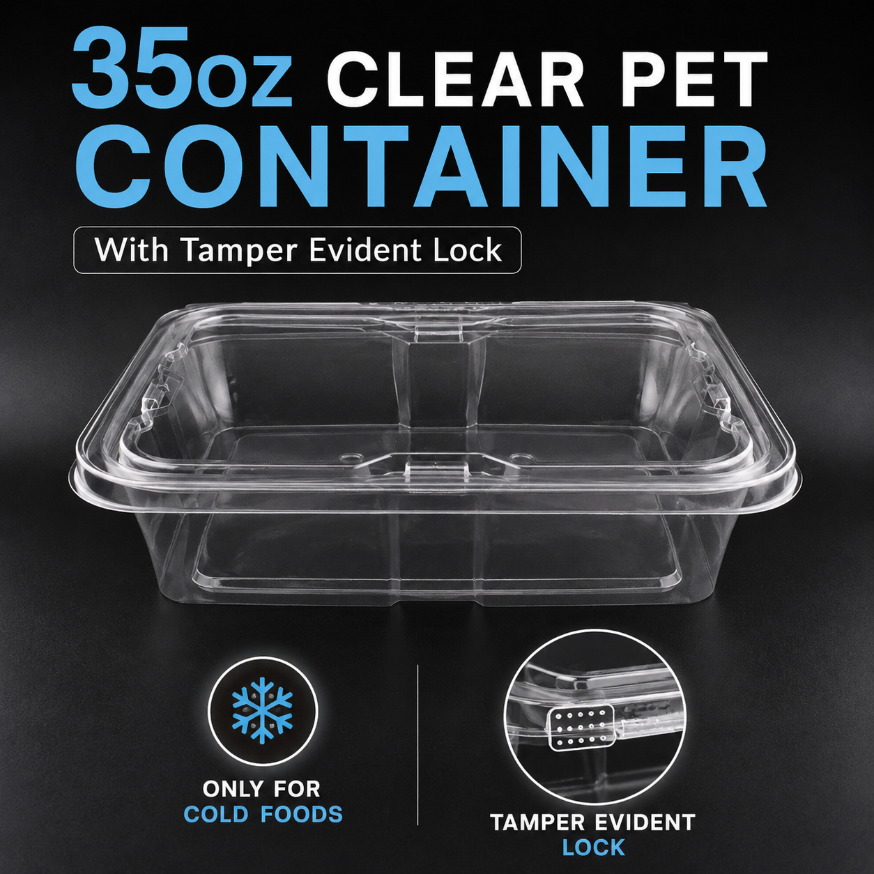 35oz Tamper Evident  PET container