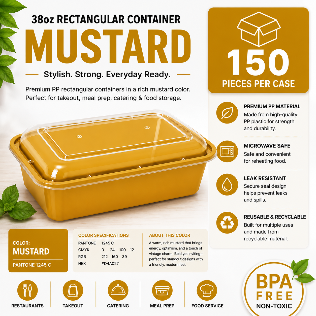 Mustard color food container