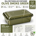 Transparent olive smoke green color food container