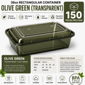 Transparent olive green color food container