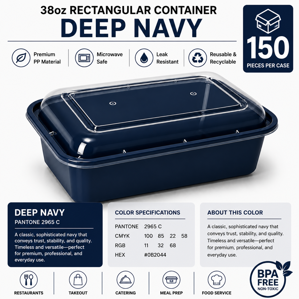 Deep navy color food container