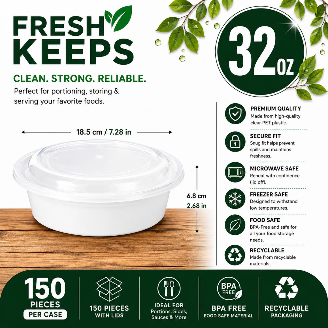 32 OZ Round Food Container