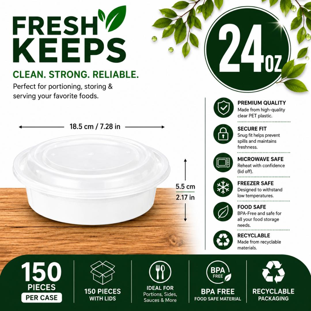 24 OZ Round Food Container