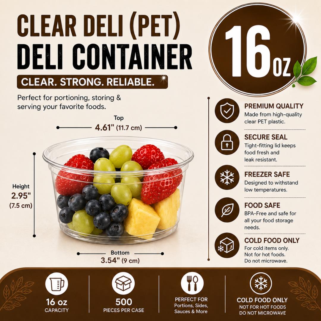 PET 16OZ clear Deli container