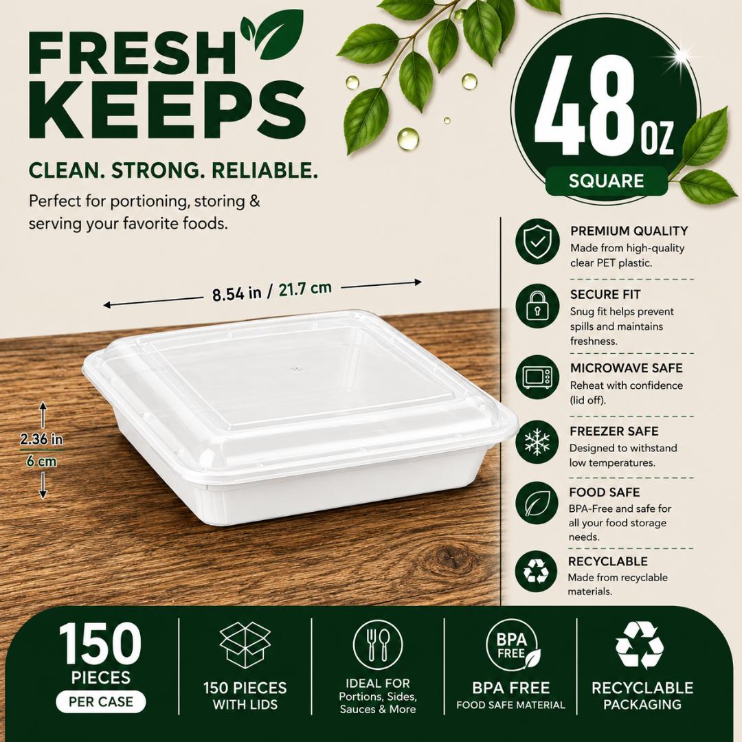 48 OZ SQUARE Food Container