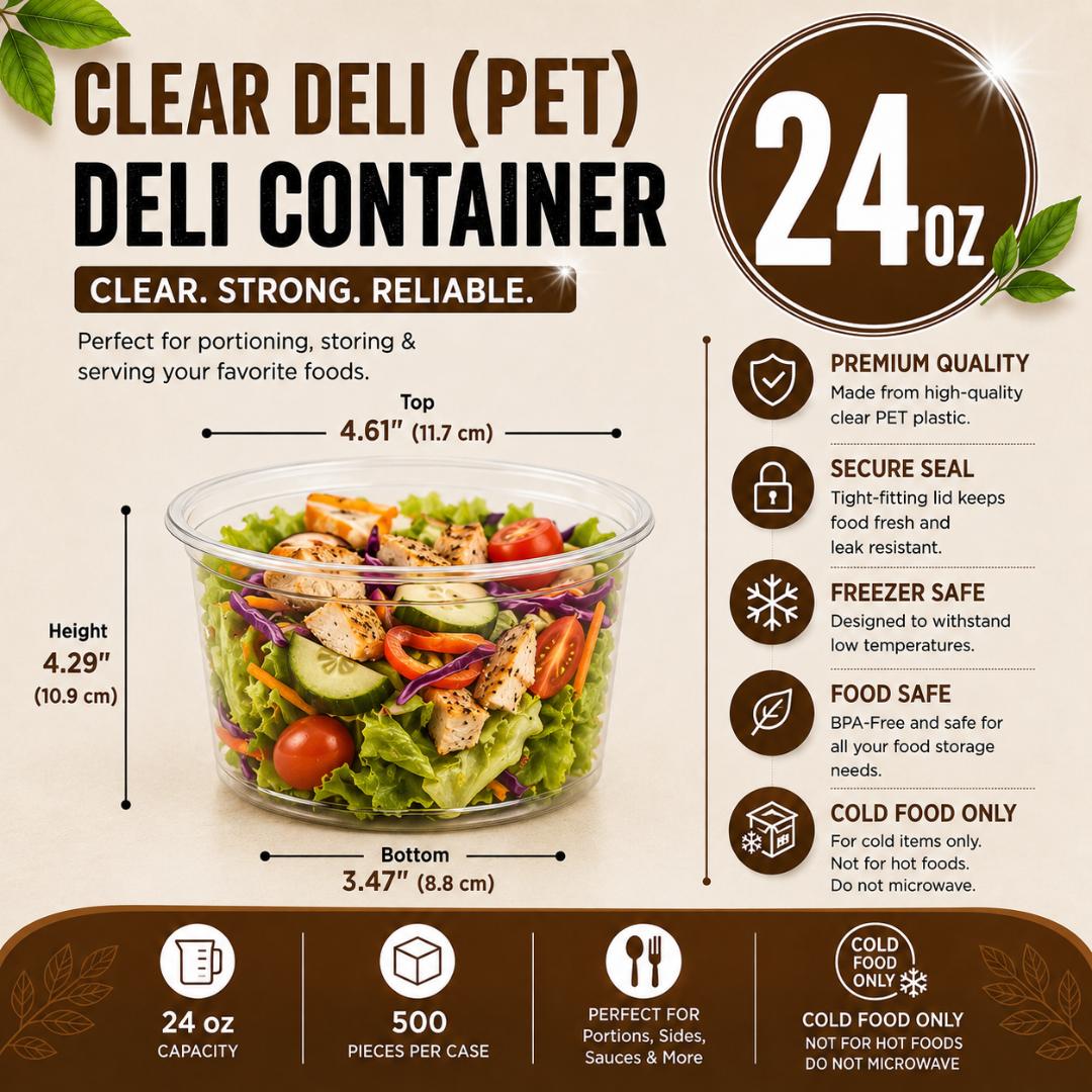 PET 24OZ clear Deli container