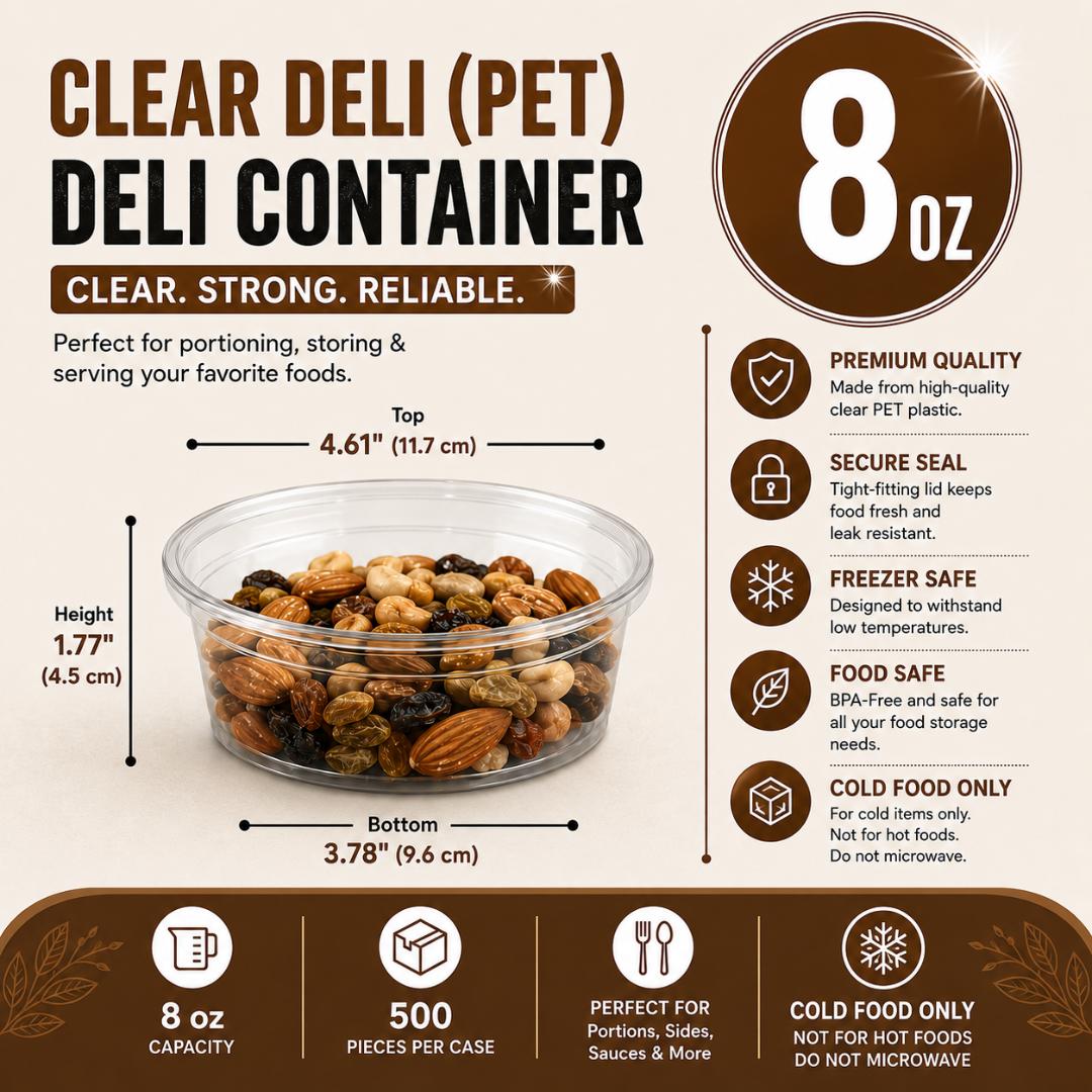 PET 8OZ clear Deli container