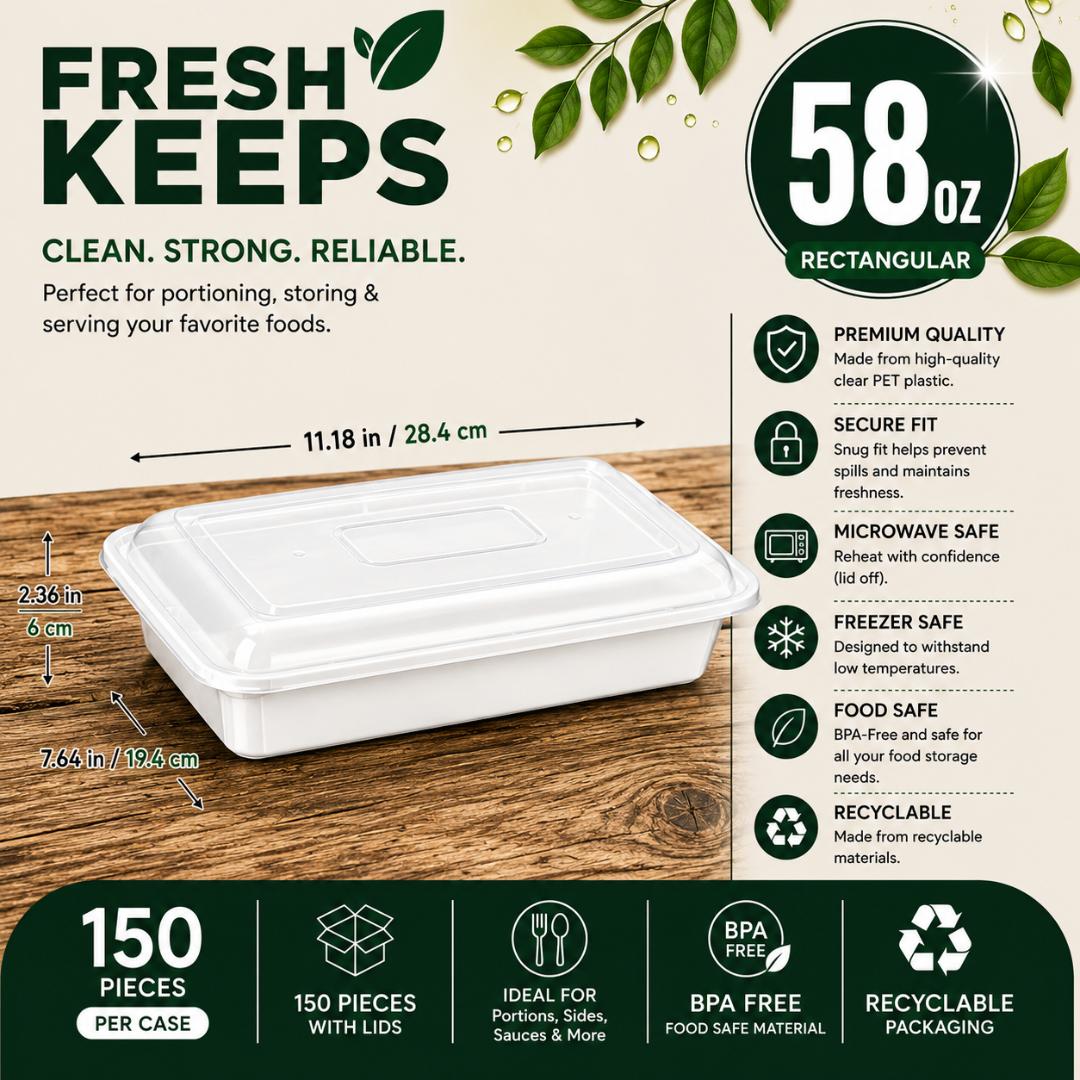 58 OZ Rectangular Food Container