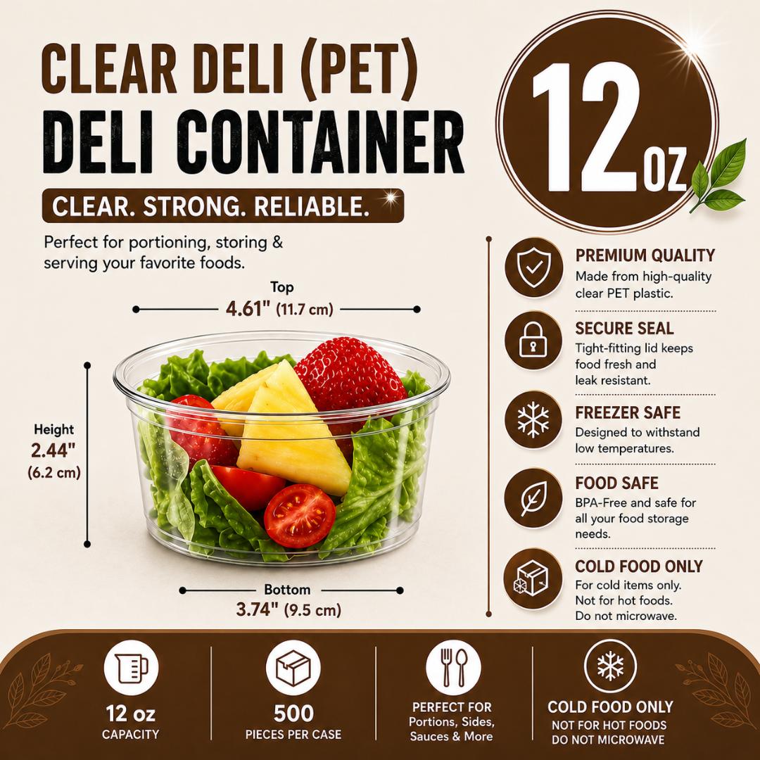 PET 12OZ clear Deli container